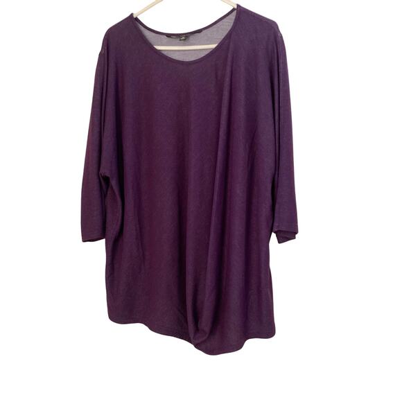 Lee Riders Women's Top Size 2X Purple Shape Illusions Batwing - Picture 1 of 6